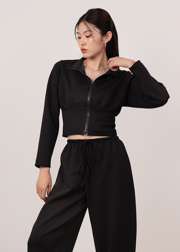 Zip & Flow 2 Way Zipper Jacket in Black