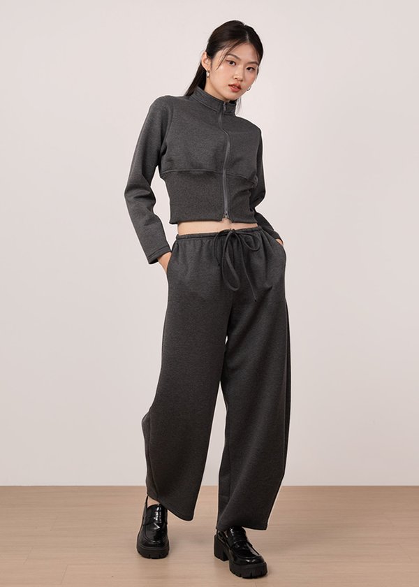 Zip & Flow Barrel Pants in Carbon Grey