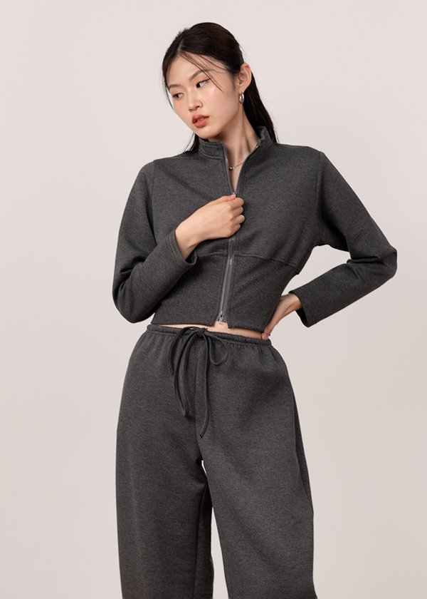 Zip & Flow 2 Way Zipper Jacket in Carbon Grey