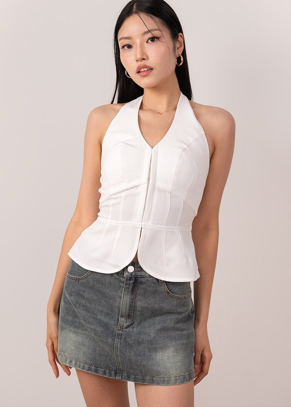 Crush On You Halter Top in White