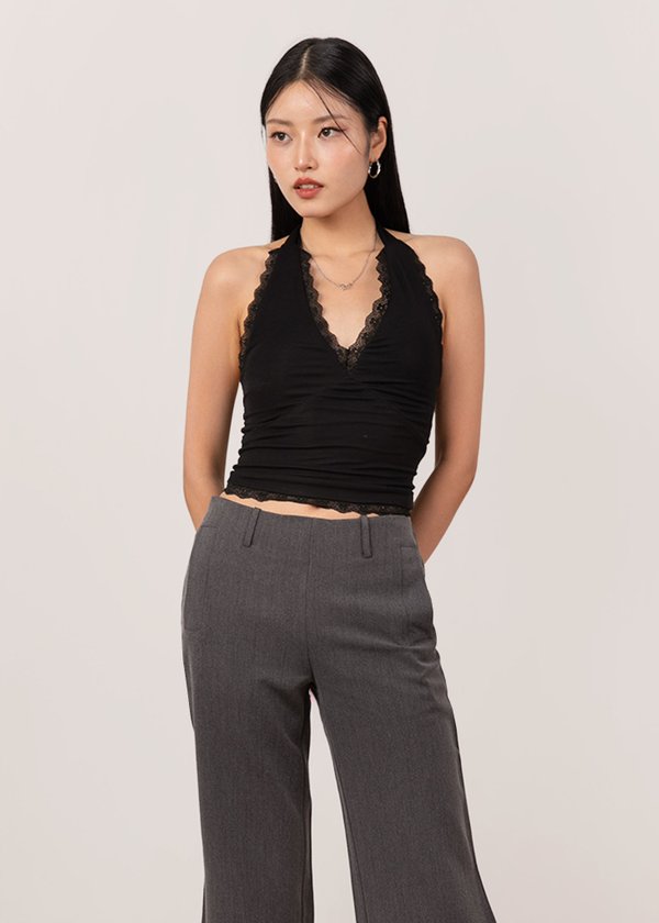 XOXO Lace Halter Top in Black