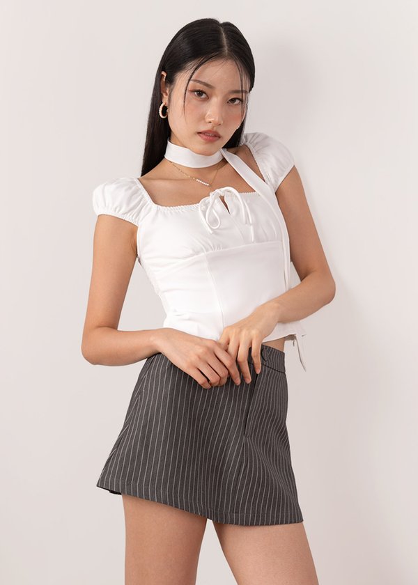 Kya Cap Sleeve Top (Solid Color) in White