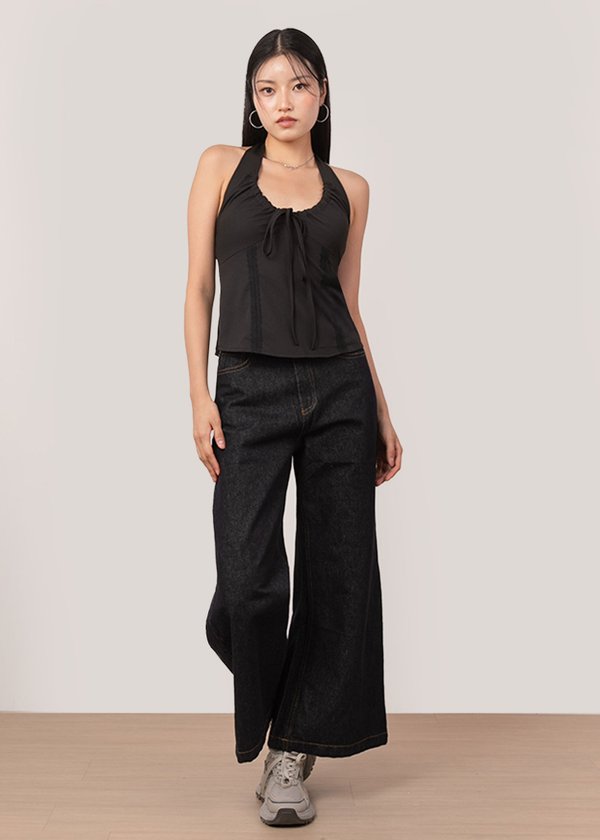 Arden Halter Top in Black