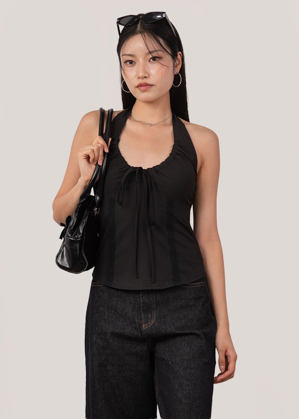 Arden Halter Top in Black