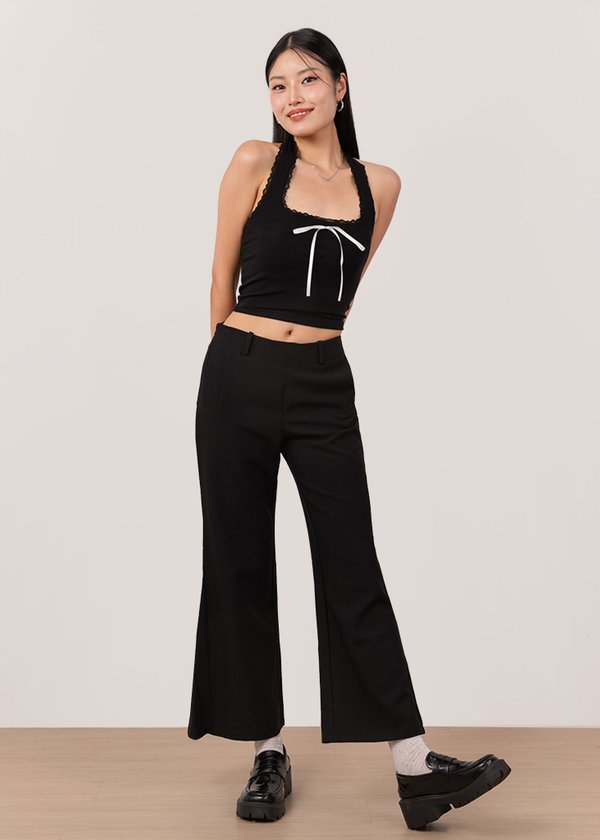 Hotstuff Flare Mid-Waisted Pants in Black