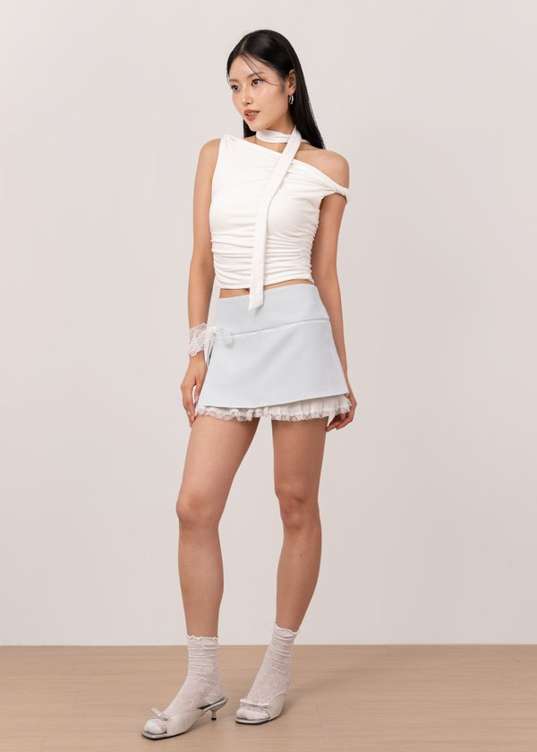 Fairy Dust Lace Skorts in Snow Blue