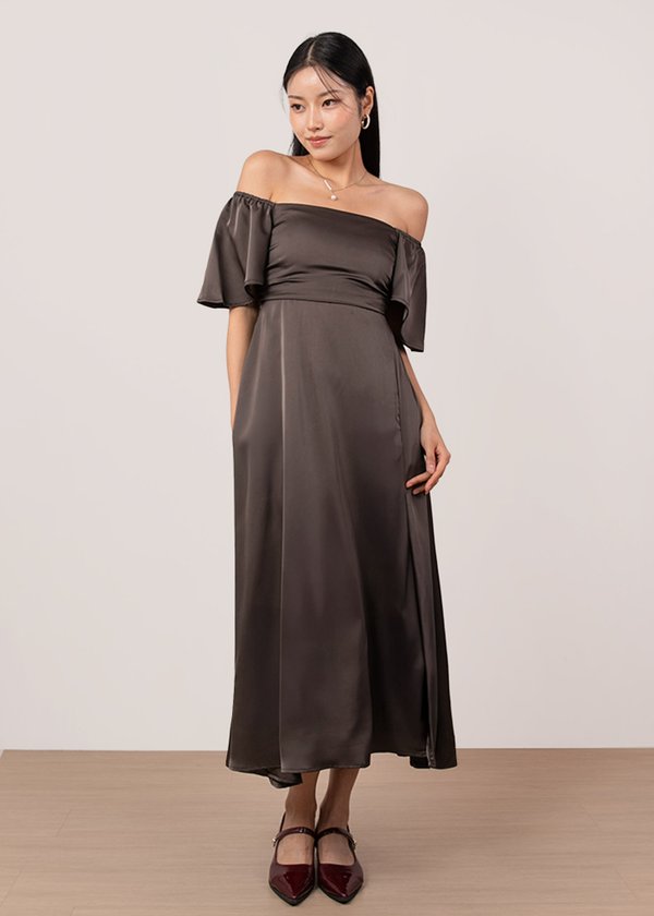 Celestine Flutter Maxi Dress in Copper