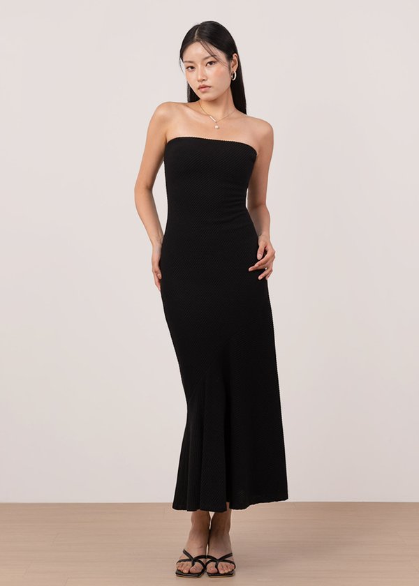Valentina Crepe Maxi Dress in Black