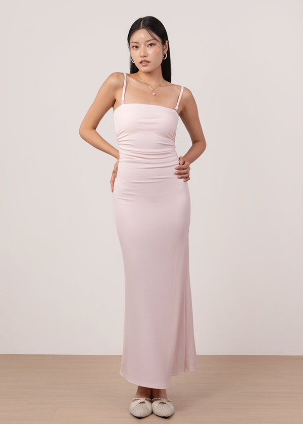 Ultra Soft Ruched Maxi Dress in Snow Pink *US*