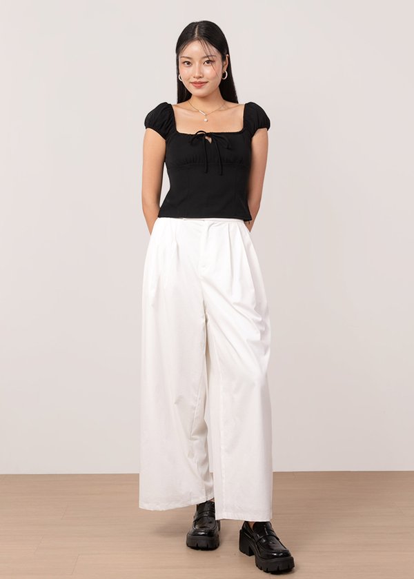 Kya Cap Sleeve Top (Solid Color) in Black