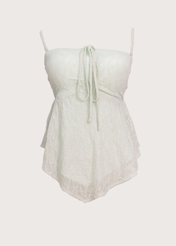 (WHS EXCLUSIVE) The Eloria Handkerchief Lace Top in Jade Green