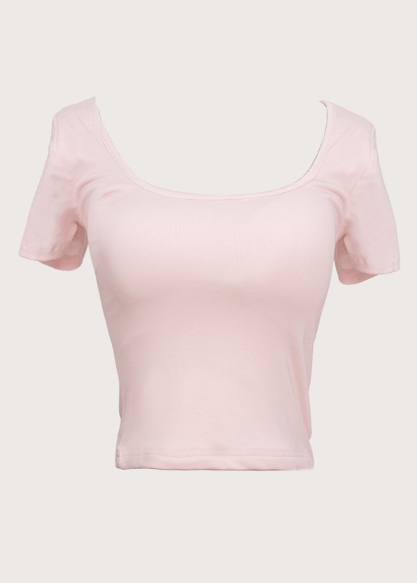 (WHS EXCLUSIVE) The 2 Way Padded Baby Tee in Snow Pink *US*