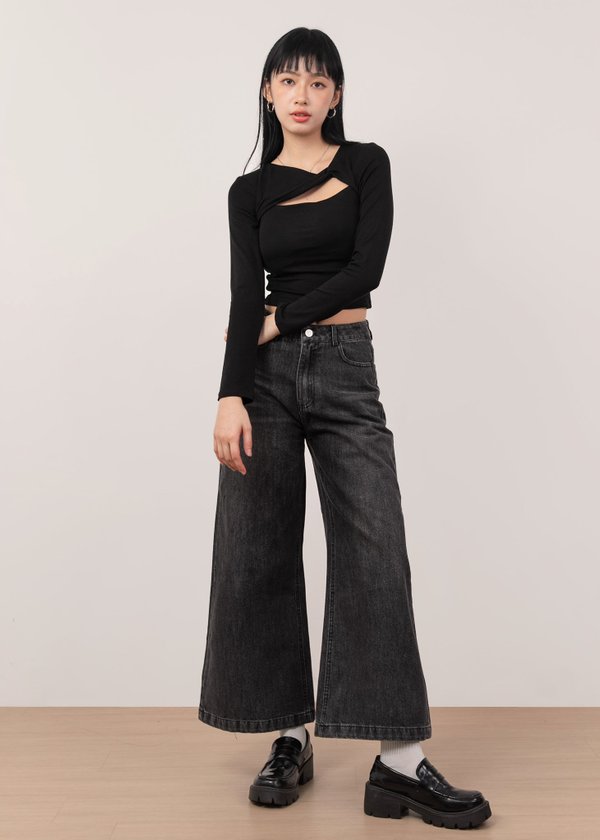 The Edit Denim Jeans in Black Grey Wash