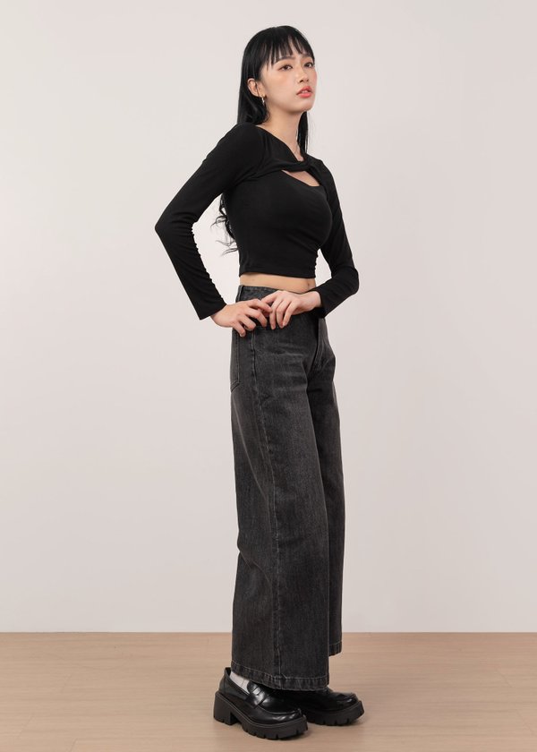 The Edit Denim Jeans in Black Grey Wash