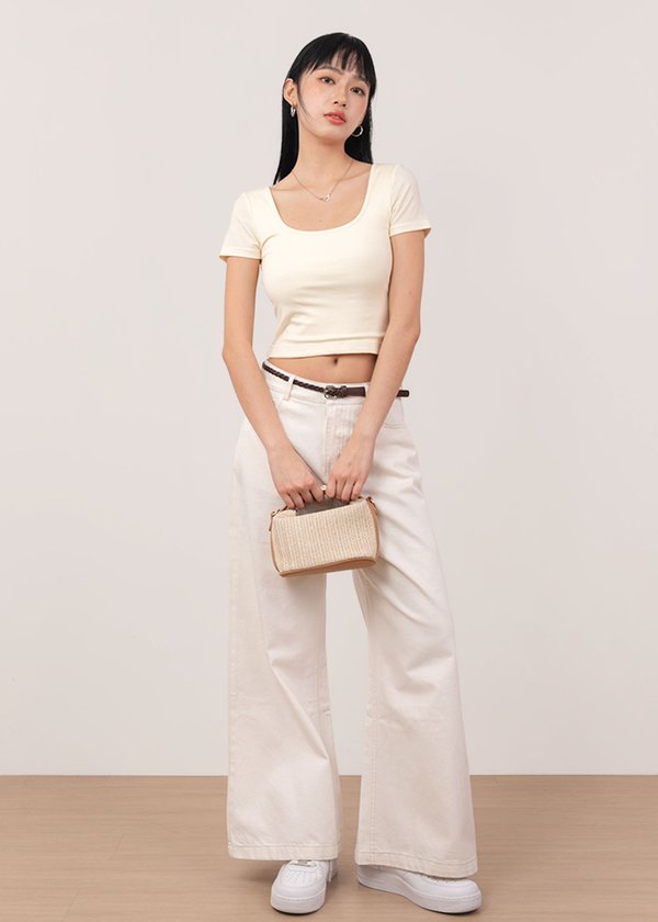 (WHS EXCLUSIVE) The 2 Way Padded Baby Tee in Buttermilk *US*