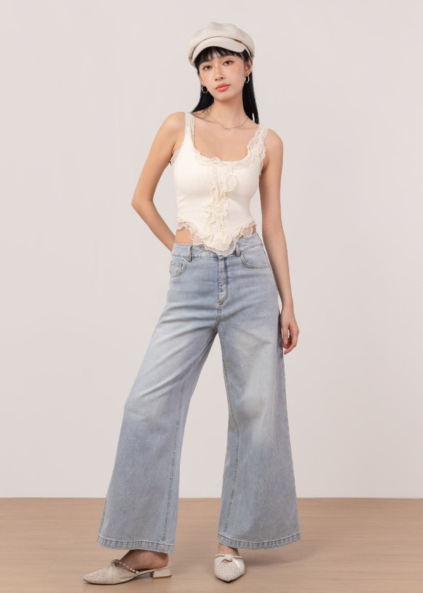 Vienna Ruffles Corset Top V2 in Vanilla