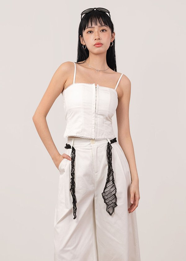 Kara Corset Lace Top in White