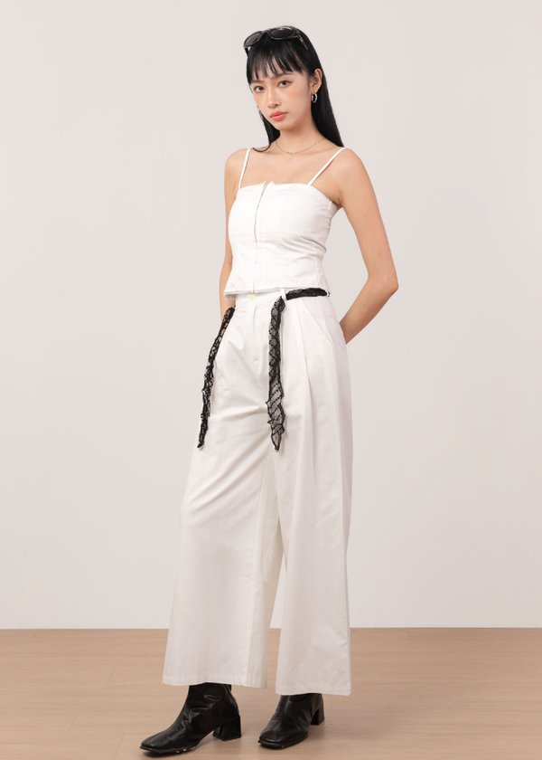 Kara Corset Lace Top in White