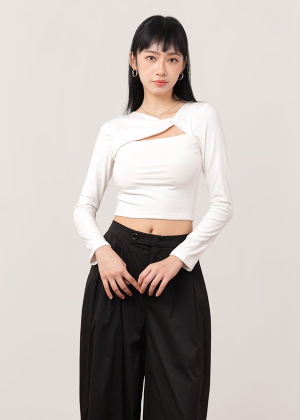 (WHS EXCLUSIVE) The Knotted Long Sleeve Top in White *US*