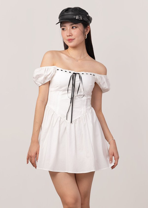 Estee Skater Dress in White