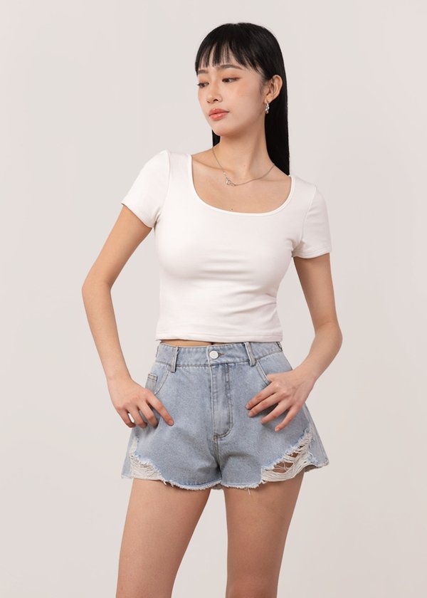 (WHS EXCLUSIVE) The 2 Way Padded Baby Tee in White *US*