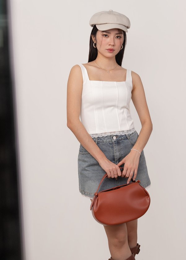 Voltage Corset Lace Top in White