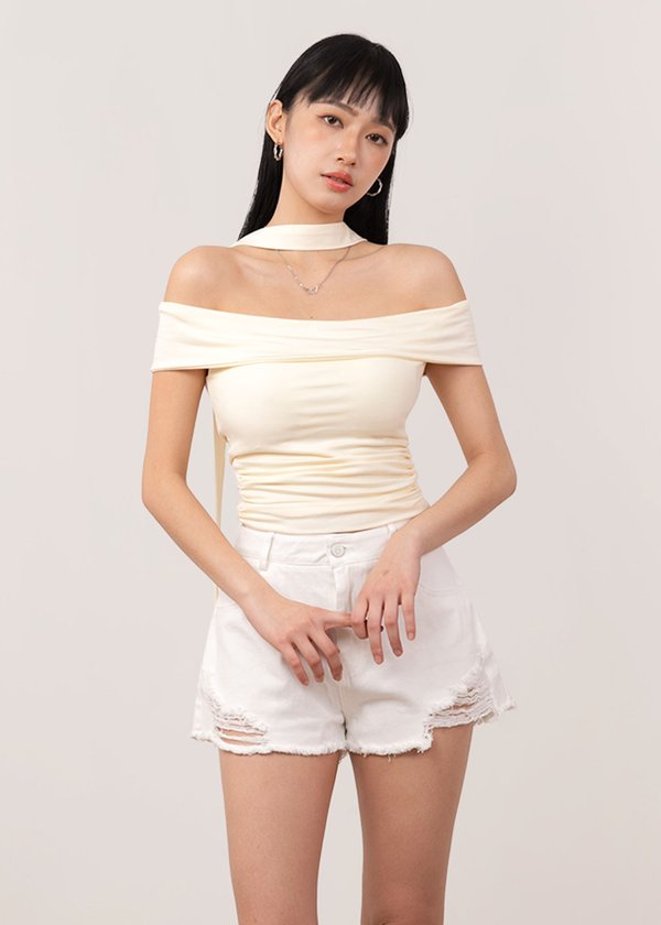 (WHS EXCLUSIVE) The Stellar Twisted Knot Top V2 in Buttermilk *US*
