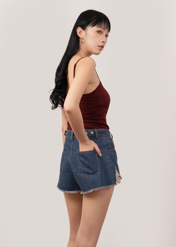(WHS EXCLUSIVE) The Highwaist Denim Shorts in Dark Wash