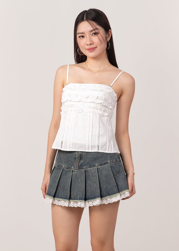 Sweetwave Ruffles Top in White