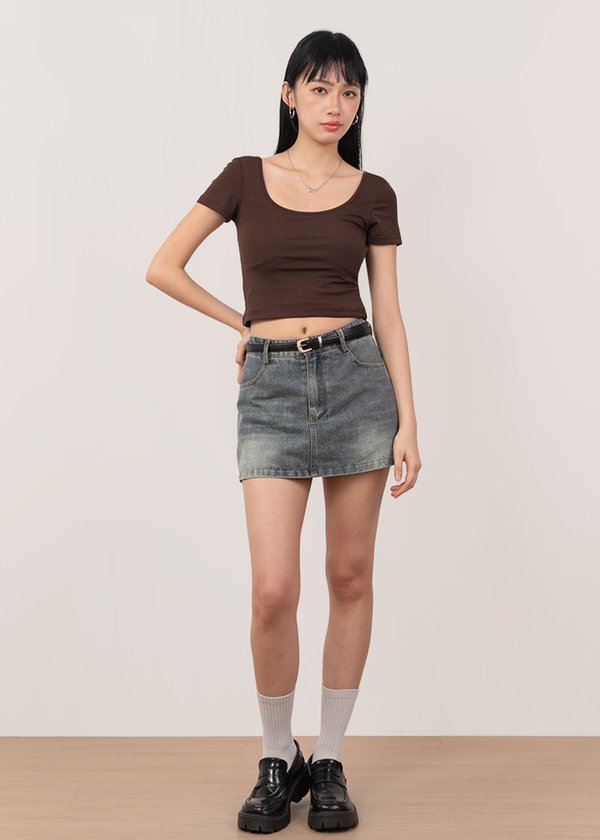 (WHS EXCLUSIVE) The 2 Way Padded Baby Tee in Brunette Brown *US*