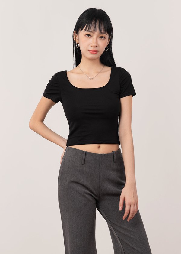 (WHS EXCLUSIVE) The 2 Way Padded Baby Tee in Black *US*