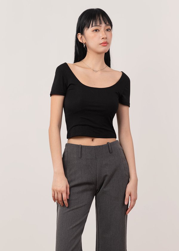 (WHS EXCLUSIVE) The 2 Way Padded Baby Tee in Black *US*