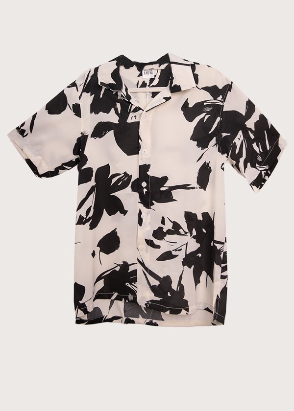 (MEN) Dahlia Floral Printed Tee in Charcoal Florals