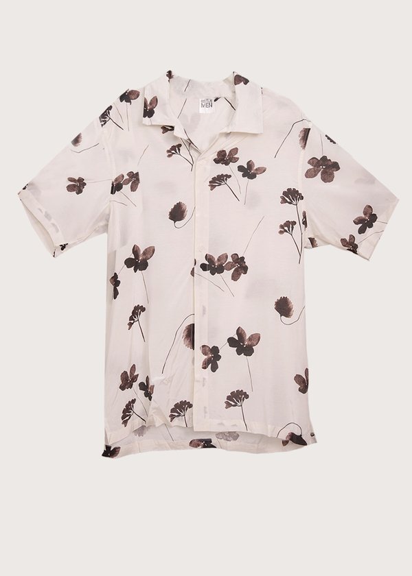 (MEN) Palm Horizon Printed Floral Tee in Shadow Grey Florals