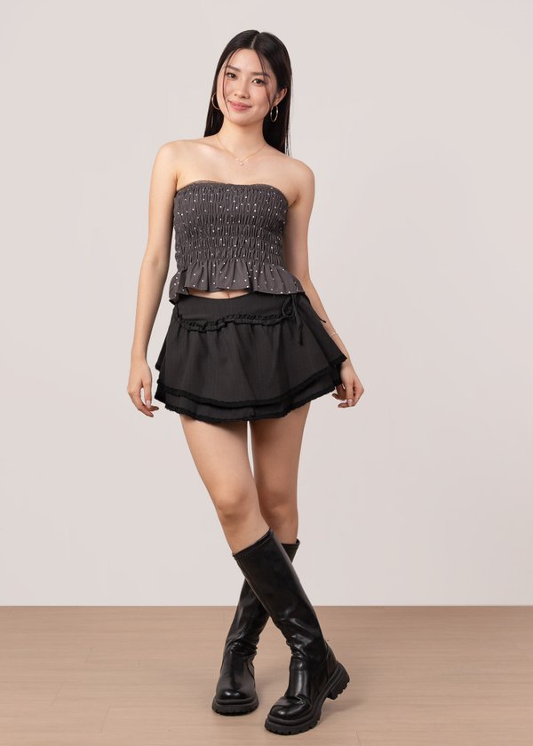 Merry Ruffles Tier Skorts in Black