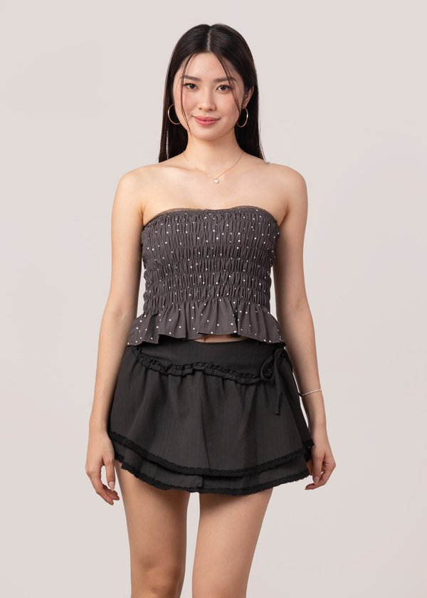 Merry Ruffles Tier Skorts in Black