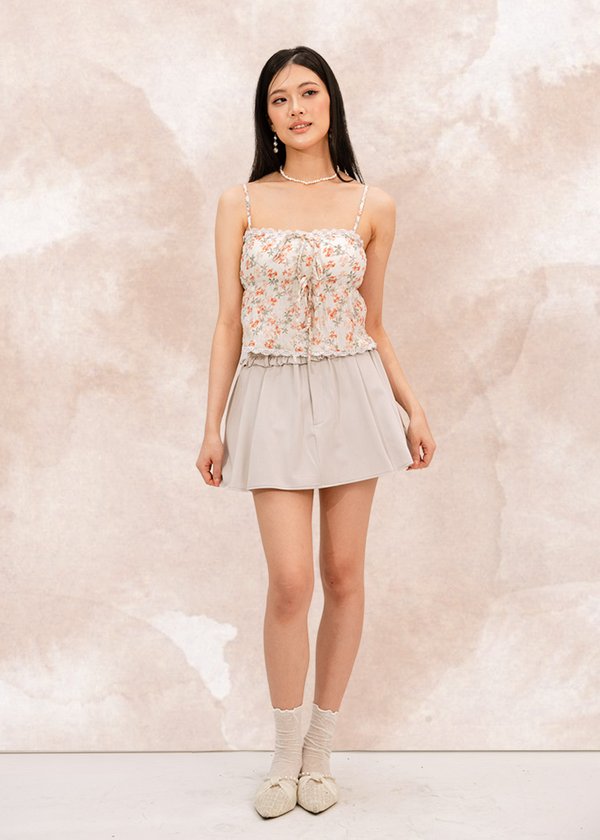 Flutella Ruffles Tier Skorts in Ivory