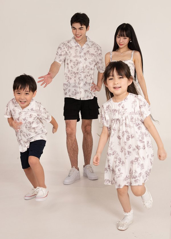 (BABYGIRL) Spring Blooms Floral Dress in Light Fossil