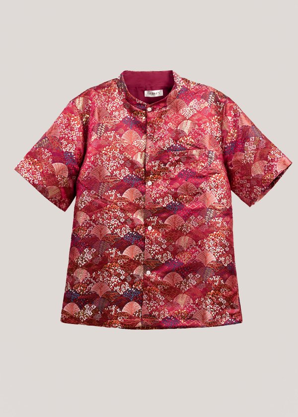 (MEN) 发财 (Fā Cái) Oriental Top in Red