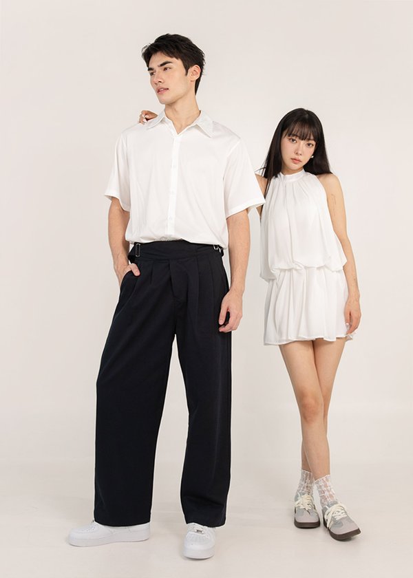 (MEN) Modular Wide Legged Belt Pants in Navy