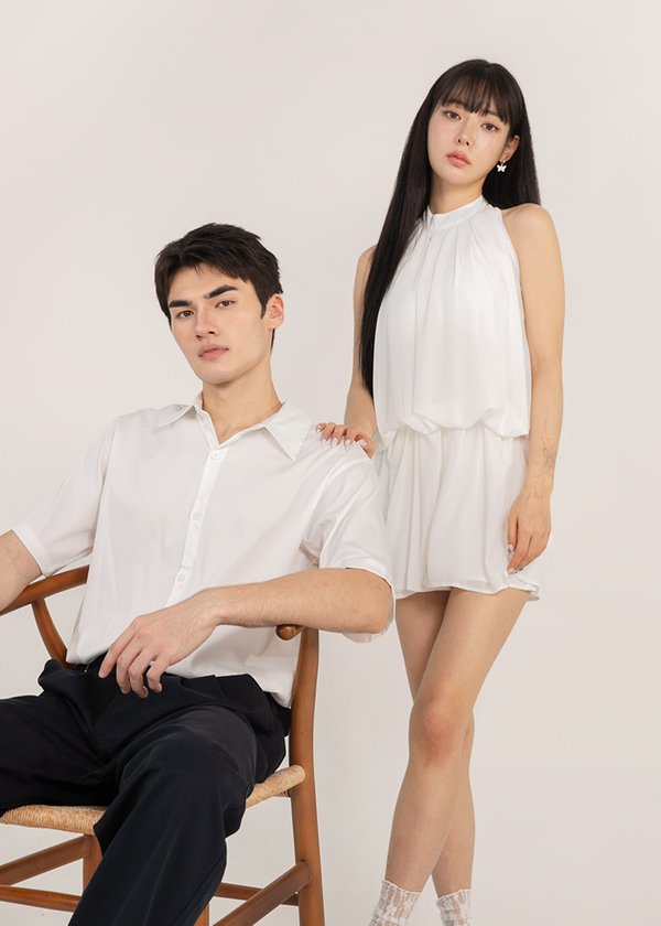 Fleuris Chiffon Romper in White