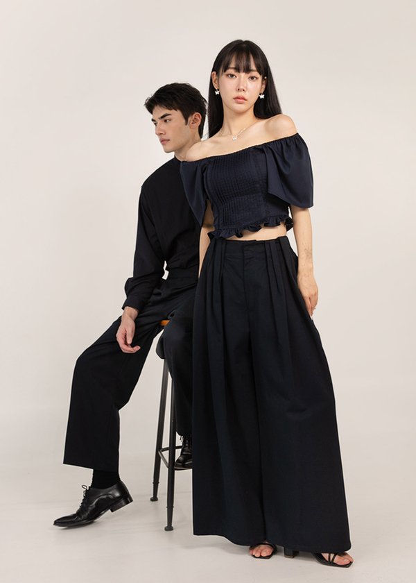 Elan Wide-Leg Pants in Midnight