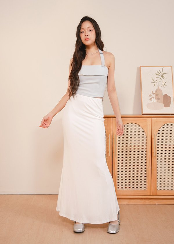 Curvature Midi Mermaid Skirt in White