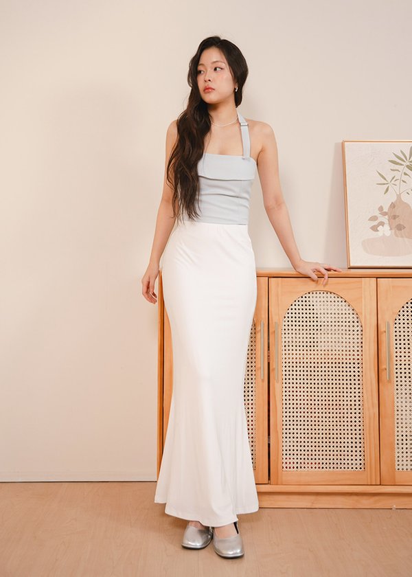 Curvature Midi Mermaid Skirt in White