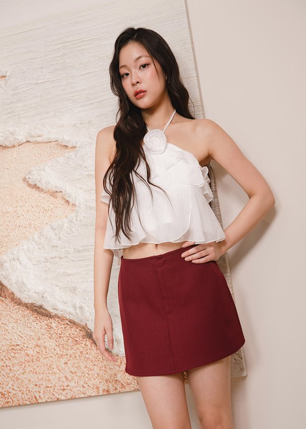 Breakline Highwaisted Skorts in Wine Red
