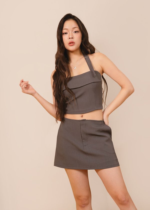 Breakline Highwaisted Skorts in Gun Metal
