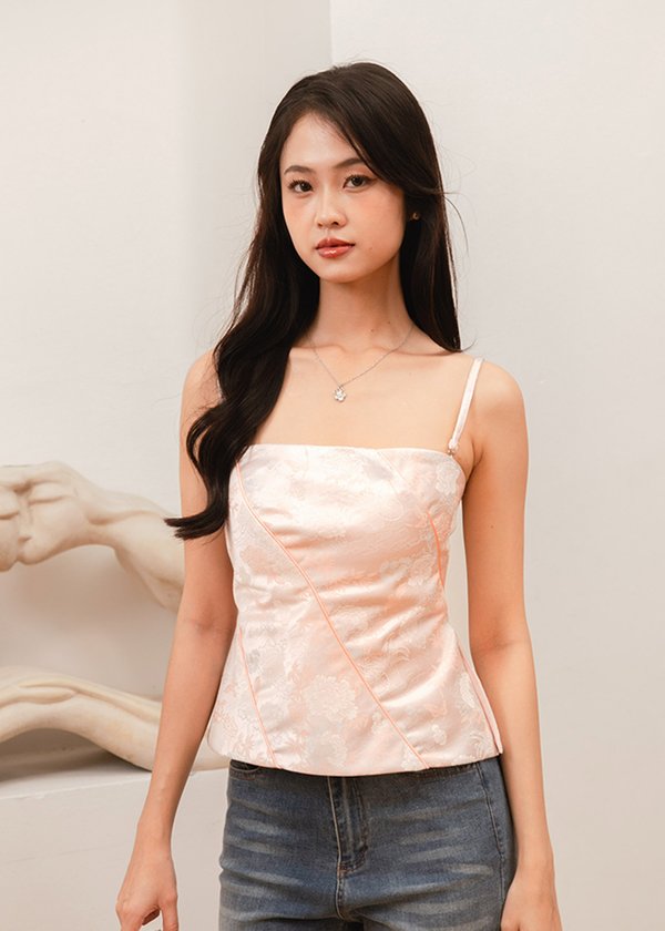 Soleil Slit Tube Top in Pink Blossom