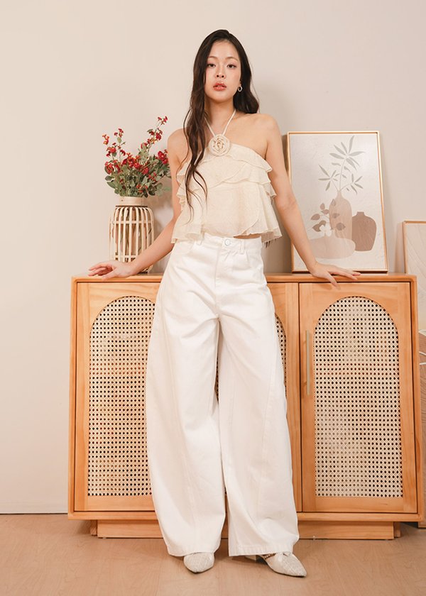 Arc Barrel Wide legged Jeans in White