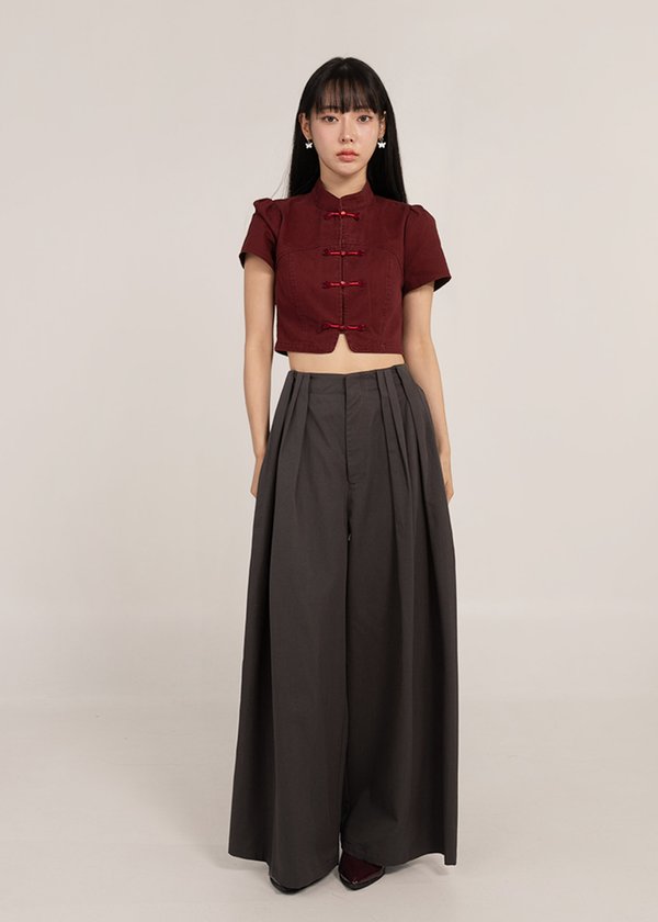 Elan Wide-Leg Pants in Shadow Grey