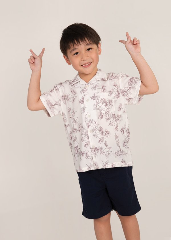 (BABYBOY) Spring Blooms Floral Shirt in Light Fossil